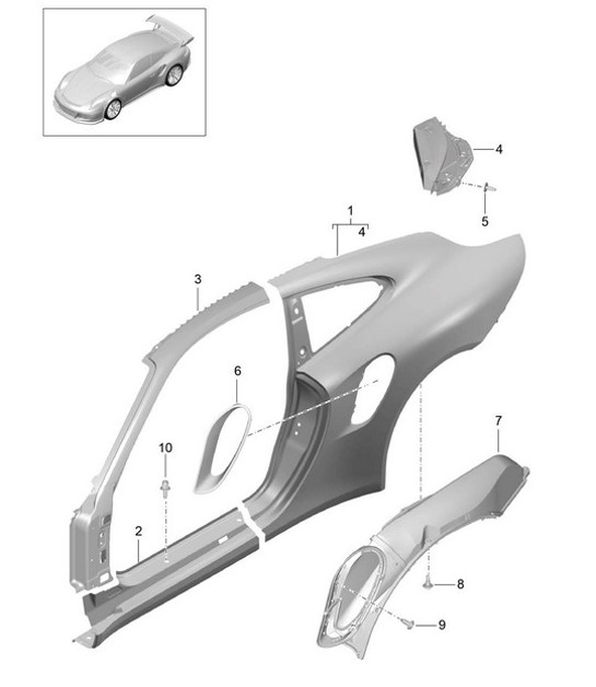Diagram 801-060 Porsche Cayenne V6 3.6L Petrol 300Hp Body