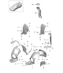 Wheel housing liner / Linings 991 GT3 RS  2014-21