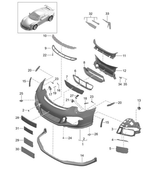 Diagram 802-002 Porsche Cayman 987C/981C (2005-2016) Body