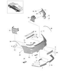 Rear bumper 991 (911) R 2014-21
