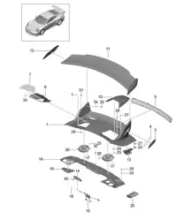 Capot arrière / Spoiler arrière 991 GT3 2018>>