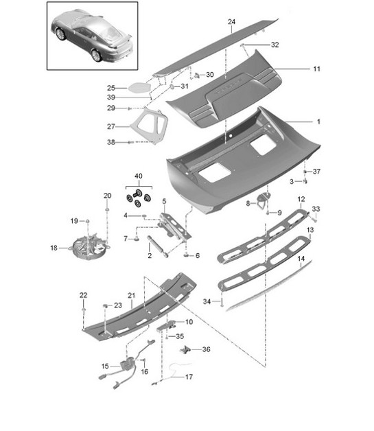Diagram 803-010 Porsche 991 (911) MK1 2012-2016 Carrozzeria