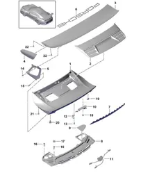 Rear lid / Rear spoiler / Accessories 991 GT3 RS (2nd Gen.) 2018>>