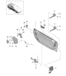 Türschale / Einbauteile / Türschloss 991 GT3 / GT3 RS 2014-21