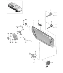 Türschale / Einbauteile / Türschloss 991 (911) R 2014-21