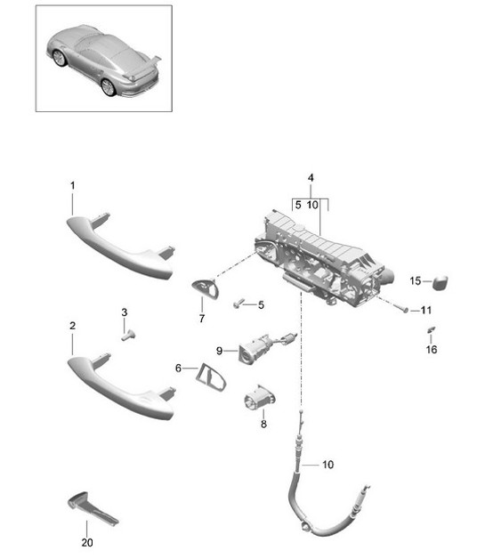 Diagram 804-025 Porsche 991 (911) MK2 2016-2019 Body