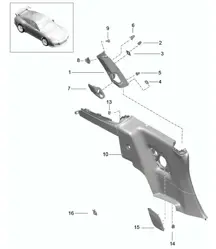 Revestimiento lateral / pilar B 991 GT 2014-17