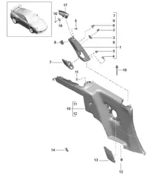 Revestimiento lateral / pilar B 991 GT3 2018>>