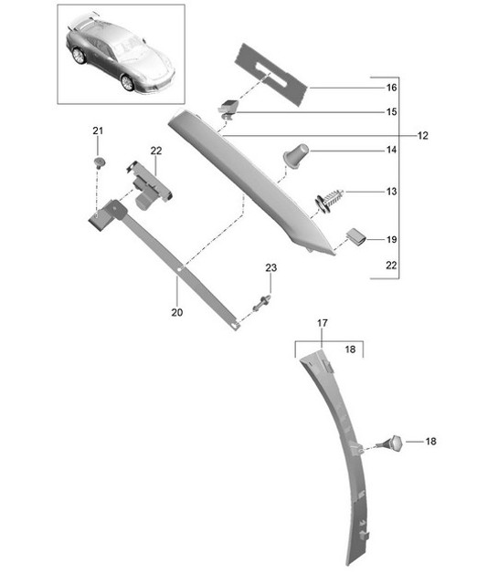 Diagram 807-051 Porsche 991 (911) MK1 2012-2016 Carrocería