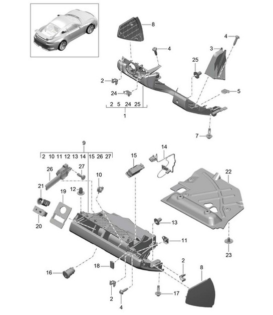 Diagram 809-010 Porsche 991 GT3 3.8L (475 ch) Carrosserie