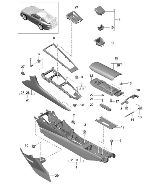 Diagram 809-020 Porsche Cayman GTS 718 2.5L PDK (365 Bhp) Carrozzeria