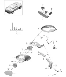 Interior mirror / Exterior mirror 991 GT3 2014-21