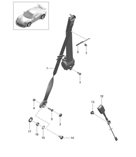 Diagram 812-000 Porsche 991 (911) MK1 2012-2016 Karosserie