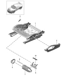 Sitzgestell / Sportsitz Plus / Zubehör / Blende für Schalter 991 GT3 2014-21 Sitzgestell / Sportsitz Plus / Zubehör / Blende für Schalter 991 GT3 2014-21