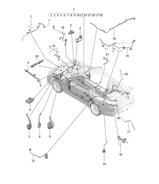 Diagram 902-010 Porsche Cayenne 9PA (955) 2003-2006 Electrical equipment