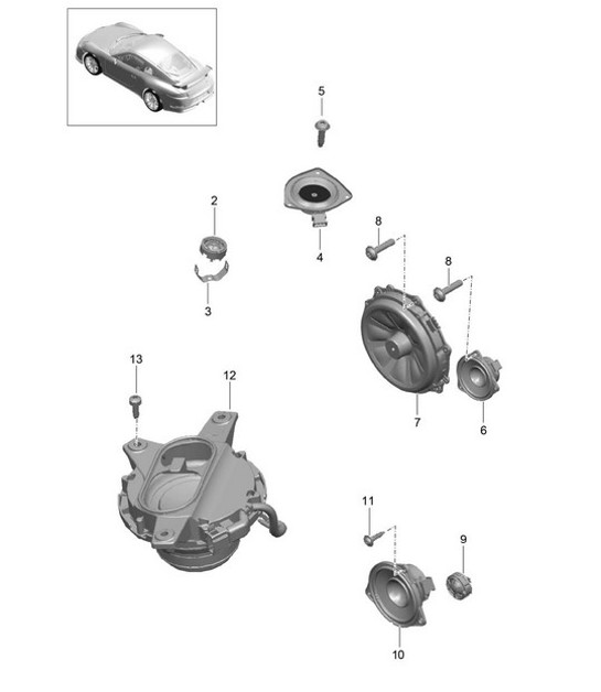 Diagram 911-006 Porsche 991 (911) MK2 2016-2018 Équipement électrique