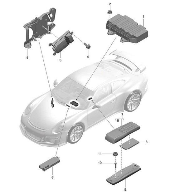 Diagram 911-010 Porsche Cayman GTS 718 2.5L PDK (365 Bhp) Electrical equipment