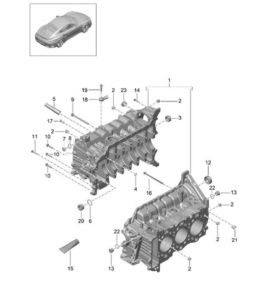 Diagram 101-005 Porsche 996 C2 3.4L 1997-08/01 引擎