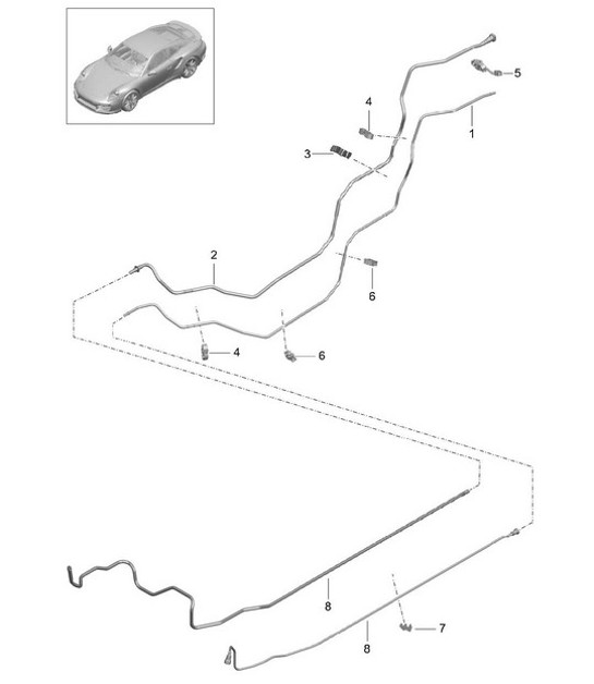 Diagram 201-010 Porsche Boxster 986/987/981 (1997-2016) Fuel System, Exhaust System