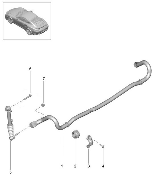 Anti-roll bar PDCC - PR:031,352 - 991 Turbo >>2016
