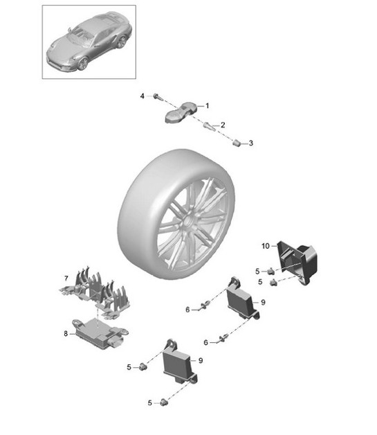 Diagram 601-005 Porsche Panamera S V8 4.8L 车轮、制动器