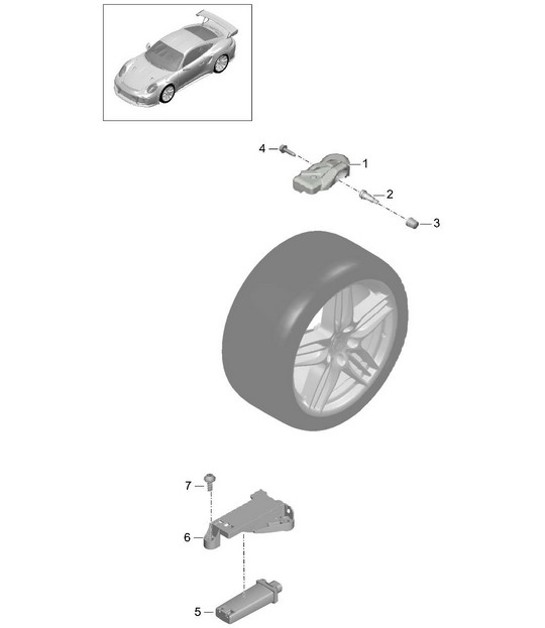 Diagram 601-008 Porsche 991 Cabriolet 4S 3.0L (420 Bhp) Wheels, Brakes