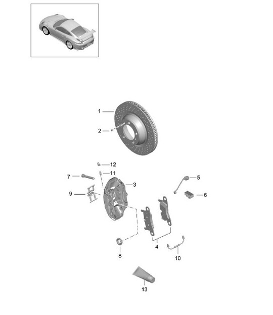 Diagram 603-003 Porsche Boxster S 981 3.4L 2012-16 Wheels, Brakes