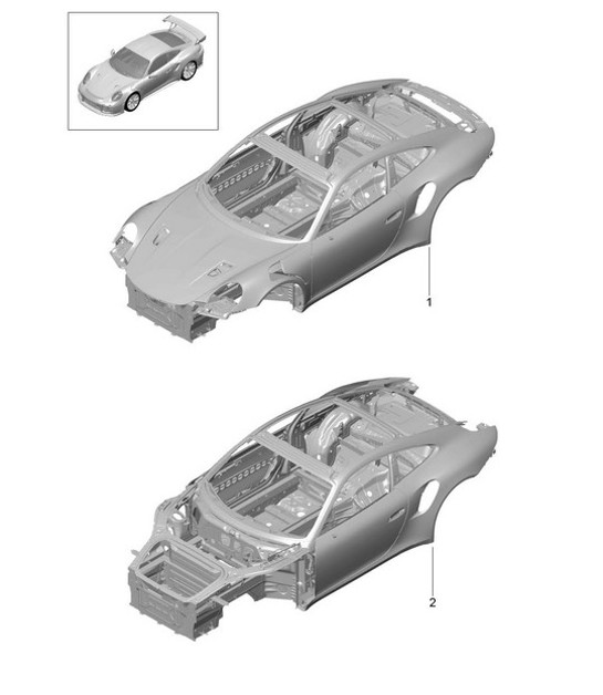 Diagram 801-000 Porsche 991 (911) MK1 2012-2016 Body