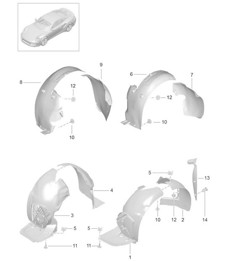 Wheel housing liner / Linings 991 Turbo 2017>>
