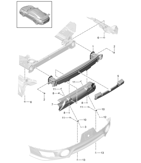Diagram 802-040 Porsche 卡宴 GTS V8 4.8L 汽油 400HP  车身