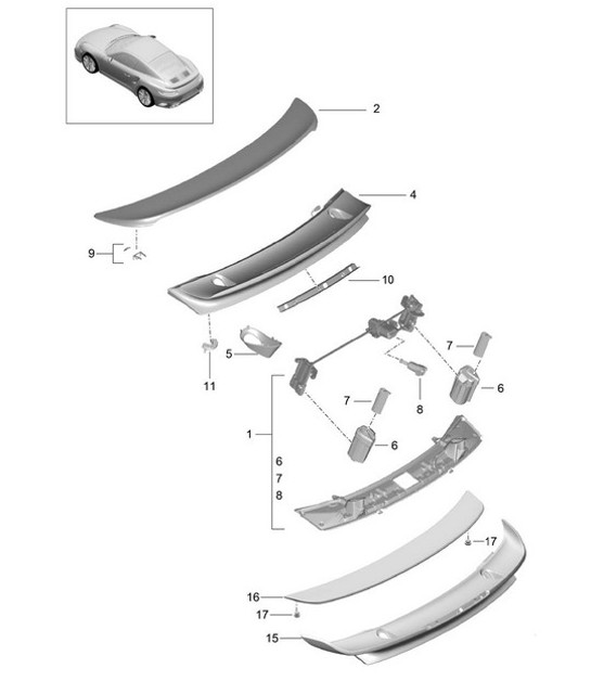 Diagram 803-010 Porsche 993 (911) GT2 1994-97 Carrocería
