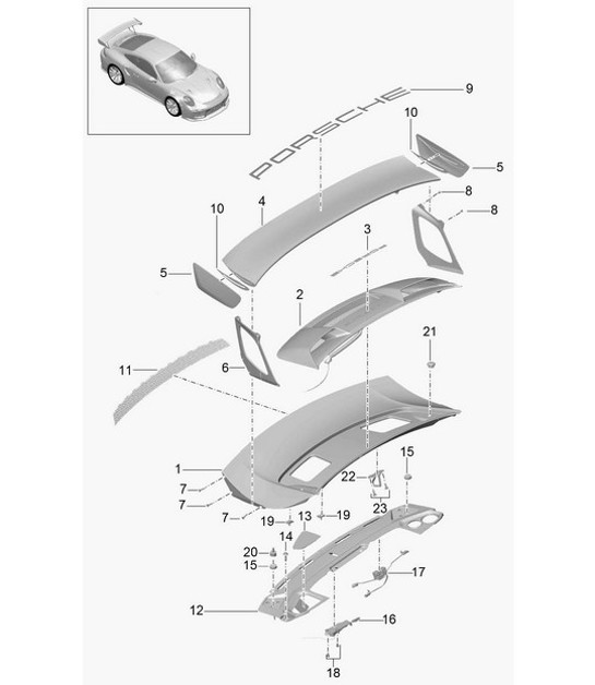 Diagram 803-015 Porsche 356 (1950-1965) Body
