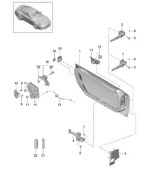 Türschale / Einbauteile / Türschloss 991 Turbo >>2016