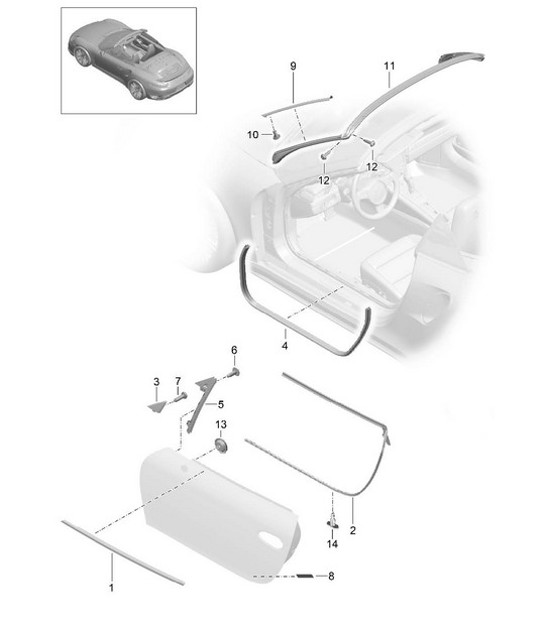 Diagram 804-015 Porsche Panamera Turbo V8 4.8L Karosserie