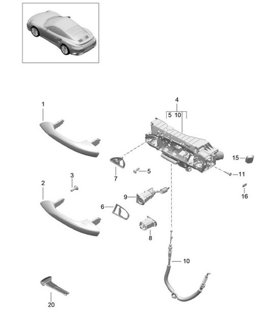 Diagram 804-022 Porsche 991 (911) MK2 2016-2019 Body