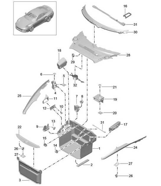 Diagram 807-000 Porsche 卡宴 Turbo E-Hybrid Coupe 配备 GT 套件 V8 4.0 739Hp 