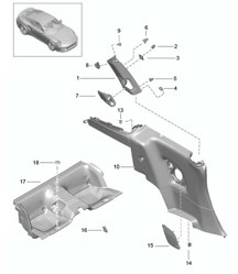 Side panel trim / Seat well / B-pillar - COUPE - 991 Turbo >>2016