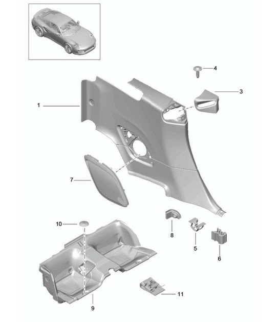 Diagram 807-022 Porsche 997 (911) MK1 2005-2008 Body