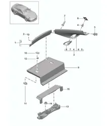 Linings c-pillar, Rear - COUPE - 991 Turbo >>2016