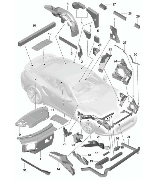 Diagram 807-080 Porsche Cayenne Turbo S E-Hybrid V8 4.0L 550Hp 