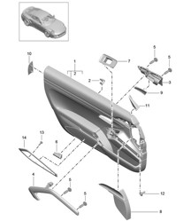 Türverkleidung / Zubehör / Verkleidung / Mahagoni (PR:XWB,981) – 2. GEN. - 991 Turbo 2017&gt;&gt;