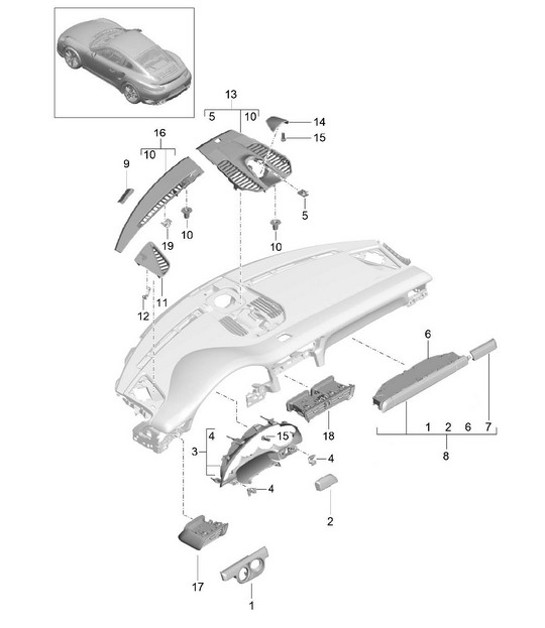 Diagram 809-005 Porsche 卡宴 Turbo E-Hybrid Coupe 配备 GT 套件 V8 4.0 739Hp 