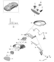 Interior mirror / Exterior mirror / Sport Design package (PR:529) 991 Turbo / GT2 RS 2017>>