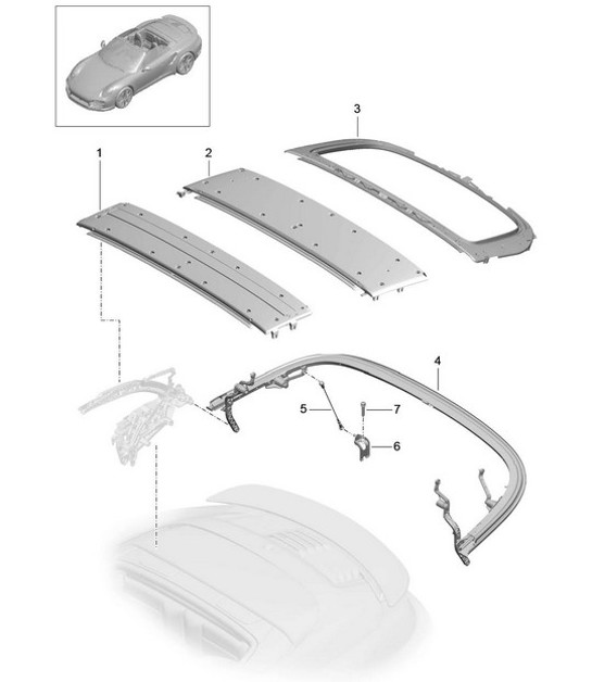 Diagram 811-020 Porsche 991 (911) MK1 2012-2016 Body