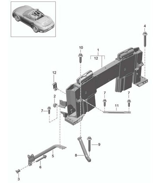 Diagram 811-070 Porsche 911/912 (1965-1989) Karosserie