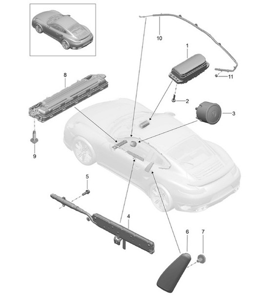Diagram 812-050 Porsche 991 (911) MK1 2012-2016 Body
