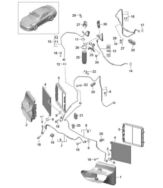 Diagram 813-020 Porsche Cayenne Coupe Turbo S E-Hybrid V8 4.0L 550Hp 