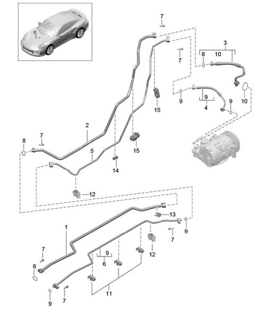 Diagram 813-027 Porsche 卡宴 E-Hybrid V6 3.0 升 V6 340 马力 
