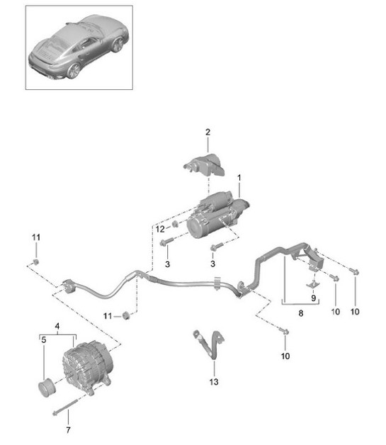 Diagram 902-005 Porsche 卡宴 S E-Hybrid V6 3.0L 519Hp 