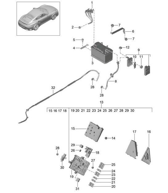 Diagram 902-006 Porsche Cayenne 9PA1 (957) 2007-2010 Electrical equipment